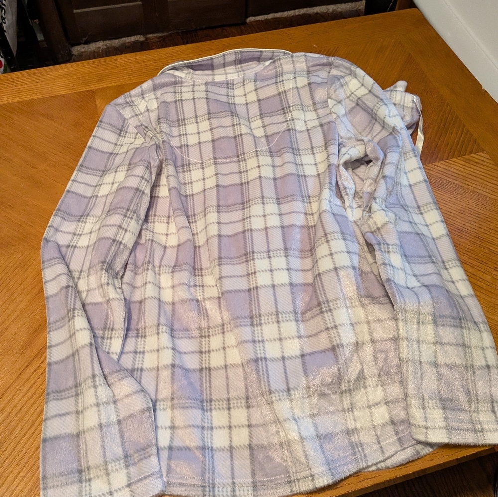 NWOT Croft & Barrow Pajama Set in Lavender and White Plaid - Picture 5 of 9